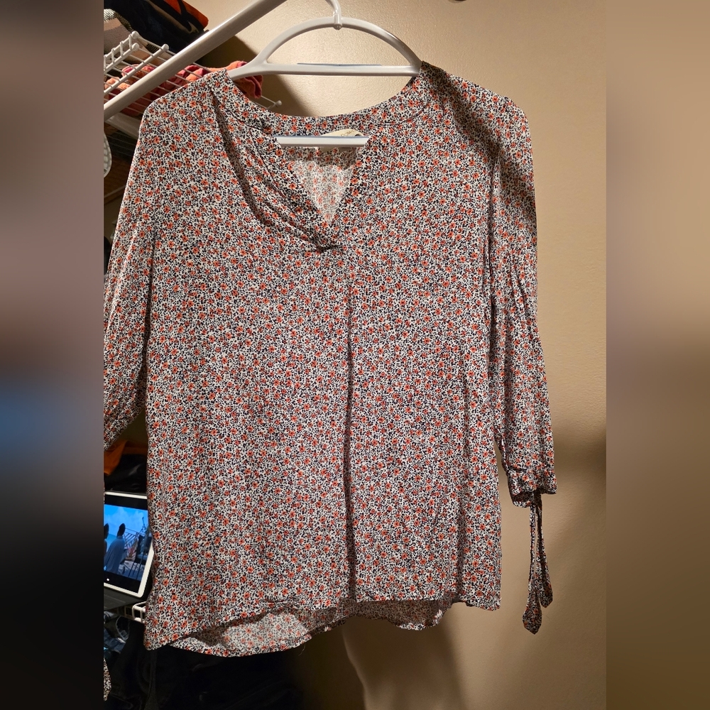 Floral V-Neck Women's Top